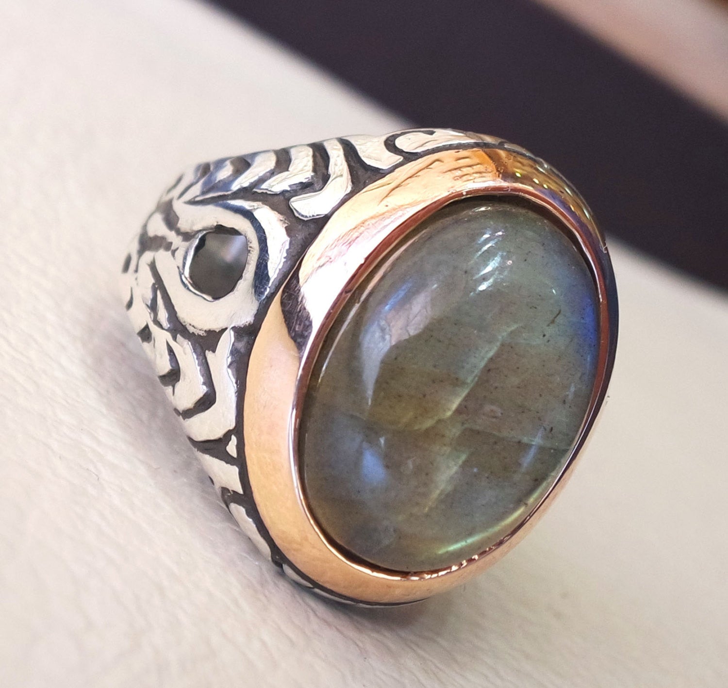 Bague homme pierre top semi précieuse