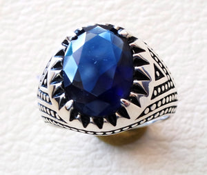 Dark Deep violacé bleu cubique zircon hommes anneau Sterling argent 925 ciel unique Pierre toutes les tailles bijoux rapide d'expédition oxydé style ottoman