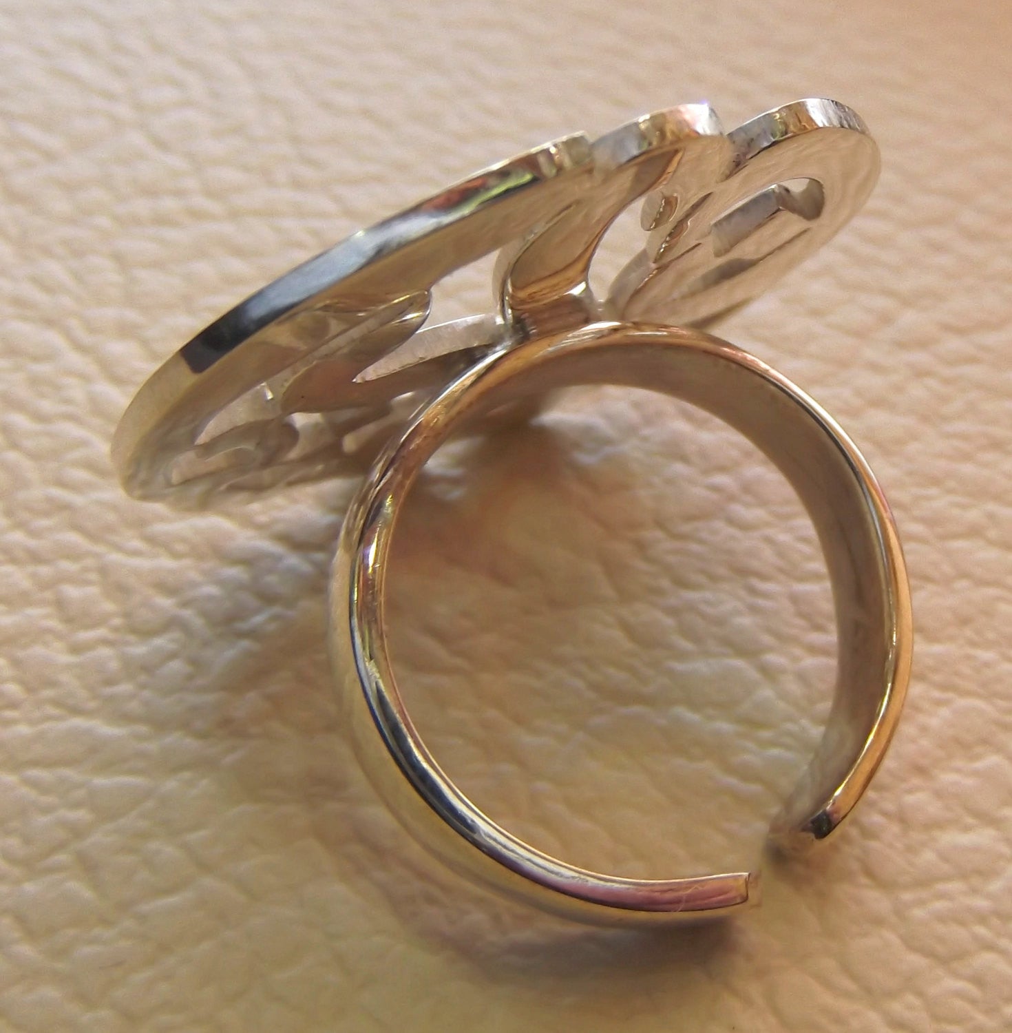 arabe personnalisé calligraphie nom rond Ring sterling silver 925 conçu pour s'adapter à toutes les tailles de haute qualité et de haute joaillerie de polissage
