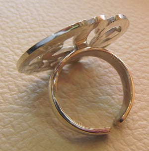 arabe personnalisé calligraphie nom rond Ring sterling silver 925 conçu pour s'adapter à toutes les tailles de haute qualité et de haute joaillerie de polissage