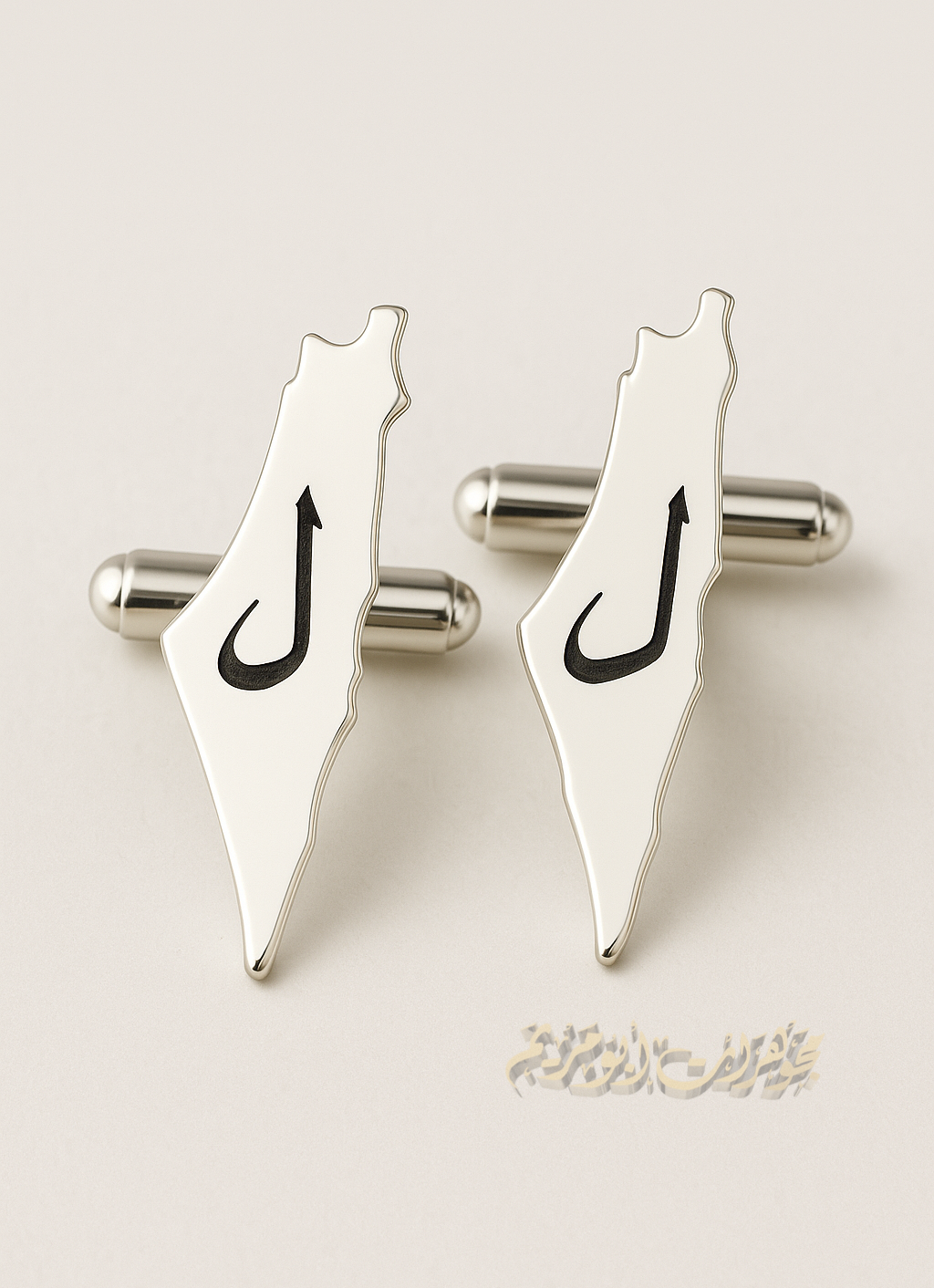 cufflinks , cuflinks Palestine map engraving calligraphy Arabic customized any name or letters made to order sterling silver 925 men jewelry CFP01