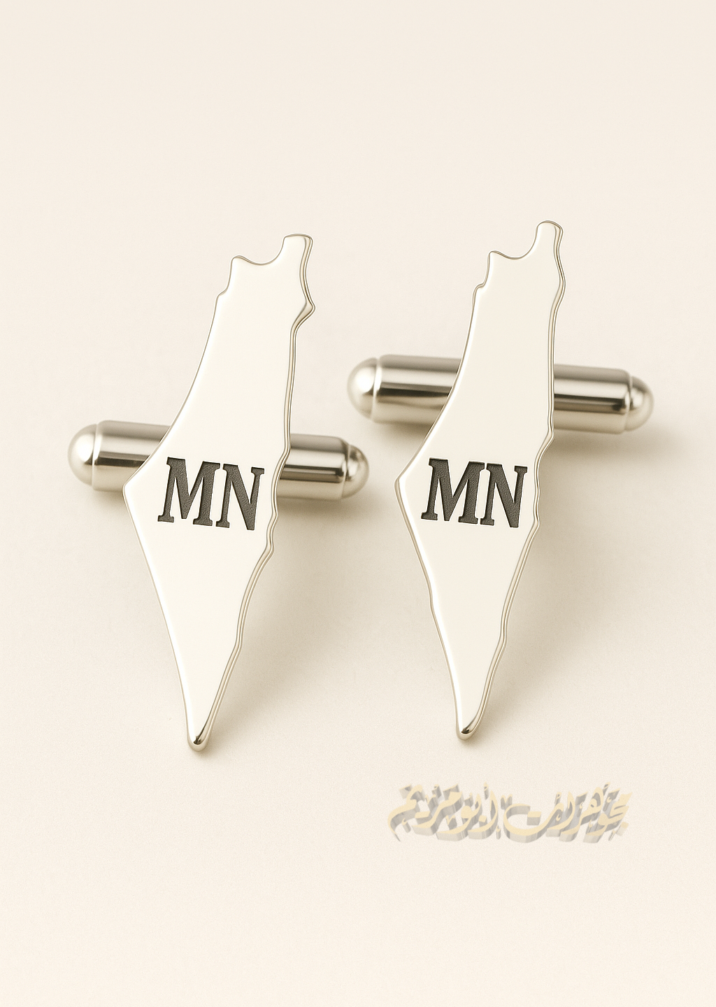 cufflinks , cuflinks Palestine map engraving calligraphy Arabic customized any name or letters made to order sterling silver 925 men jewelry CFP01