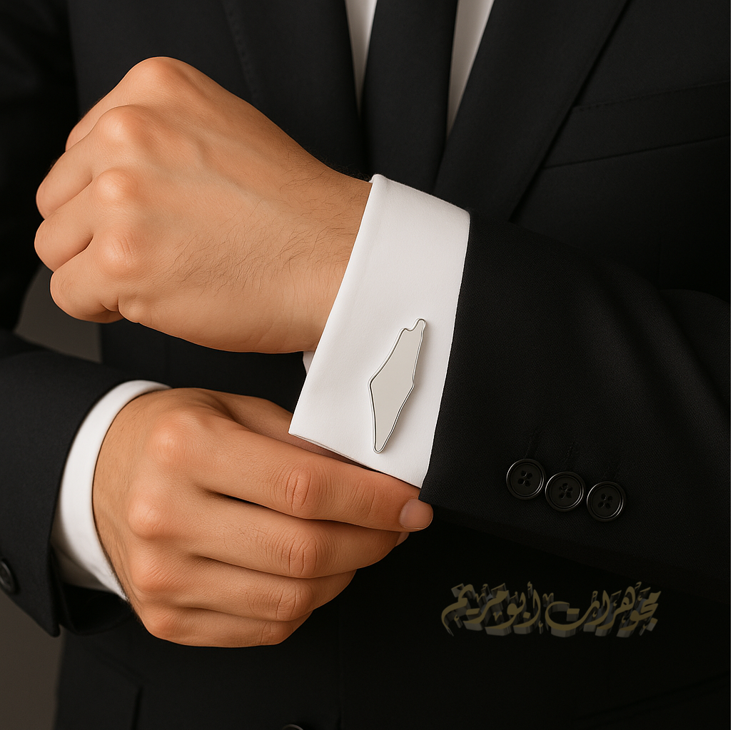 cufflinks , cuflinks Palestine map engraving calligraphy Arabic customized any name or letters made to order sterling silver 925 men jewelry CFP01