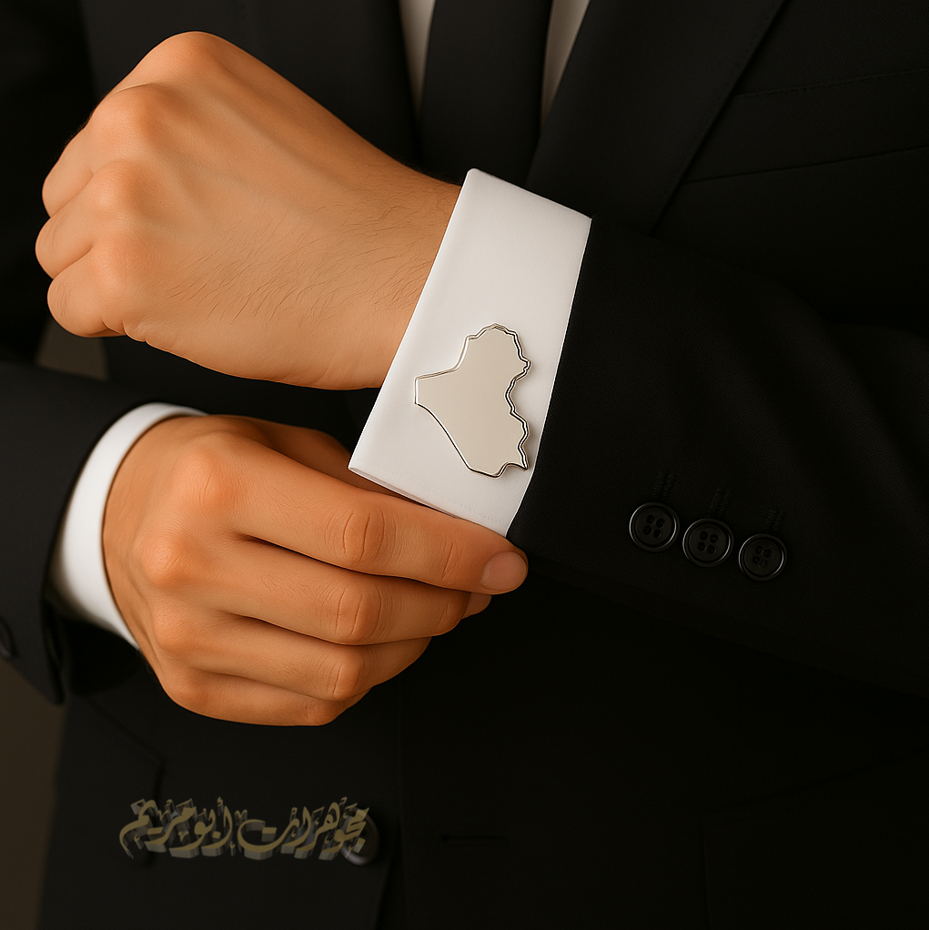 cufflinks , cuflinks Iraq map engraving calligraphy Arabic customized any name or letters made to order sterling silver 925 men jewelry CFI01