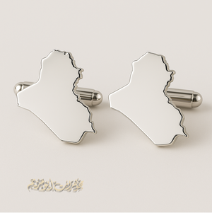cufflinks , cuflinks Iraq map engraving calligraphy Arabic customized any name or letters made to order sterling silver 925 men jewelry CFI01