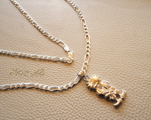 Handala sterling silver 925 Pendant and thick chain  , palestine symbol refugee symbol heavy jewelry piece please read item description فلسطين حنضله حنظله