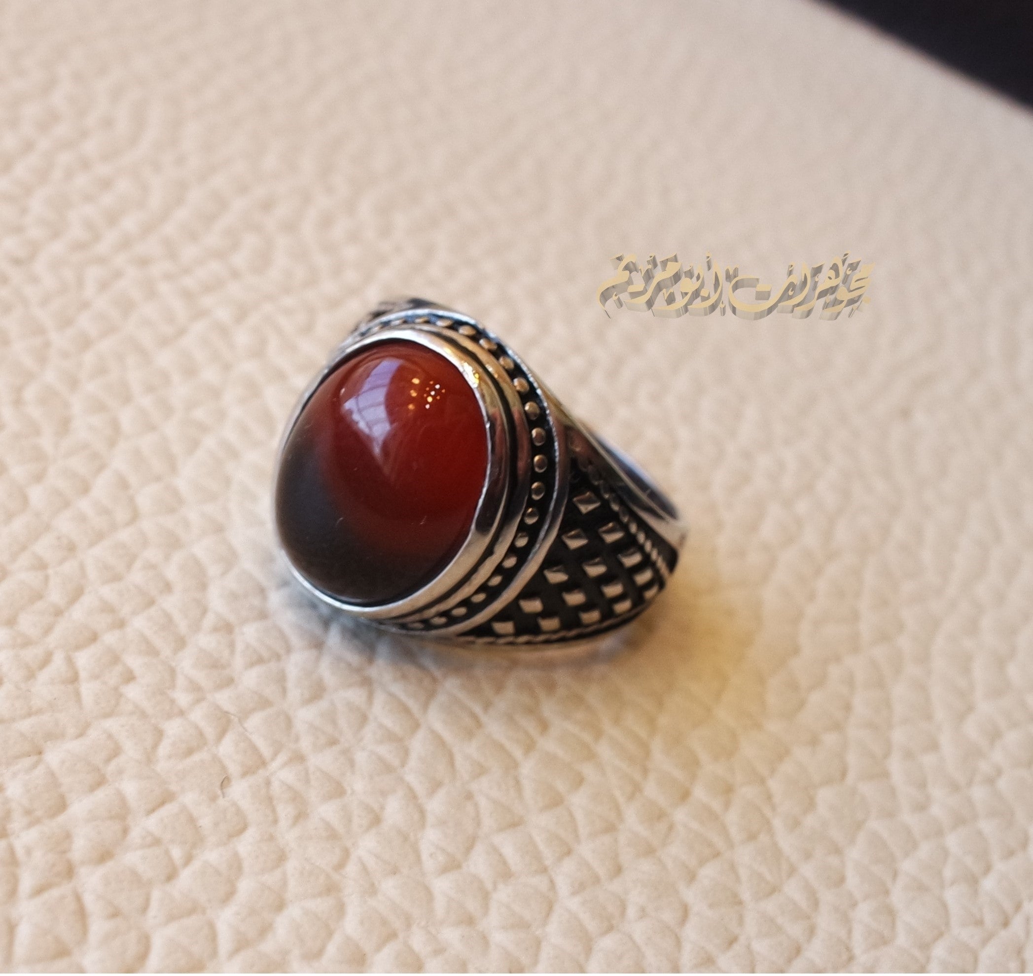 Kids ring red Aqeeq agate carnelian natural stone sterling silver 925 , perfect for adult pinkie or for boys or girls children jewelry