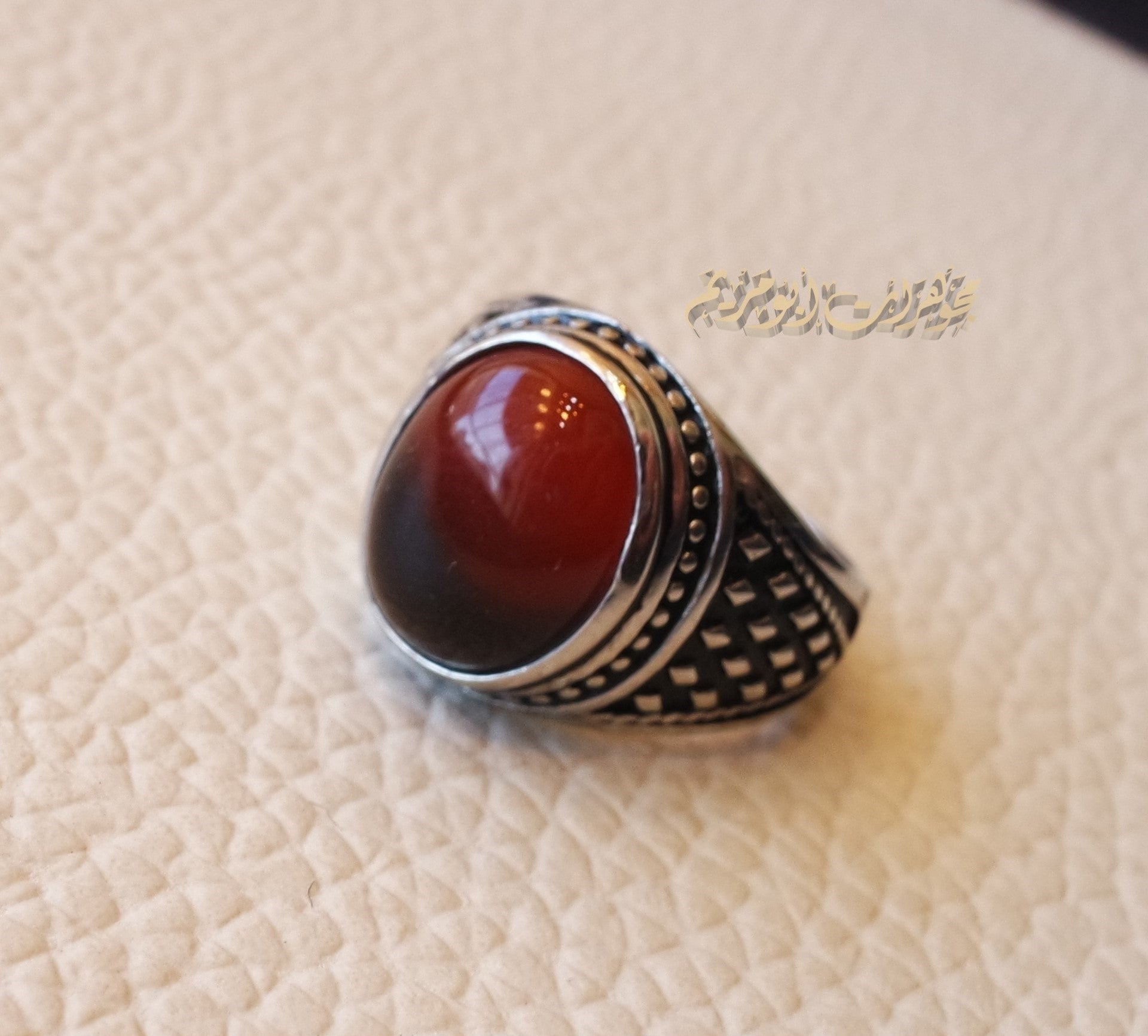 Kids ring red Aqeeq agate carnelian natural stone sterling silver 925 , perfect for adult pinkie or for boys or girls children jewelry