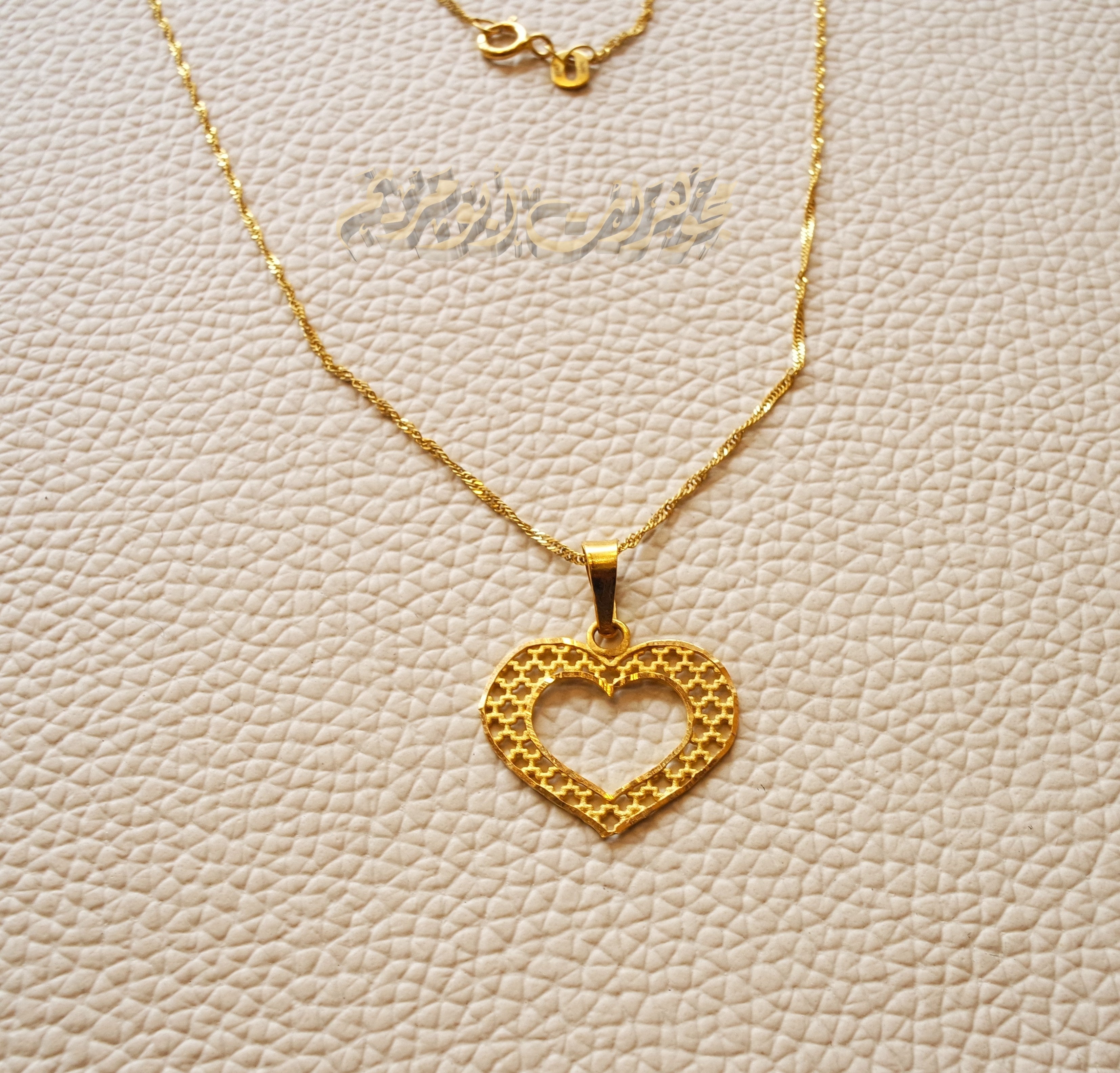 21K gold heart 2 pendant with Disco chain gold jewelry 16 and 20 inches fast shipping with gift box
