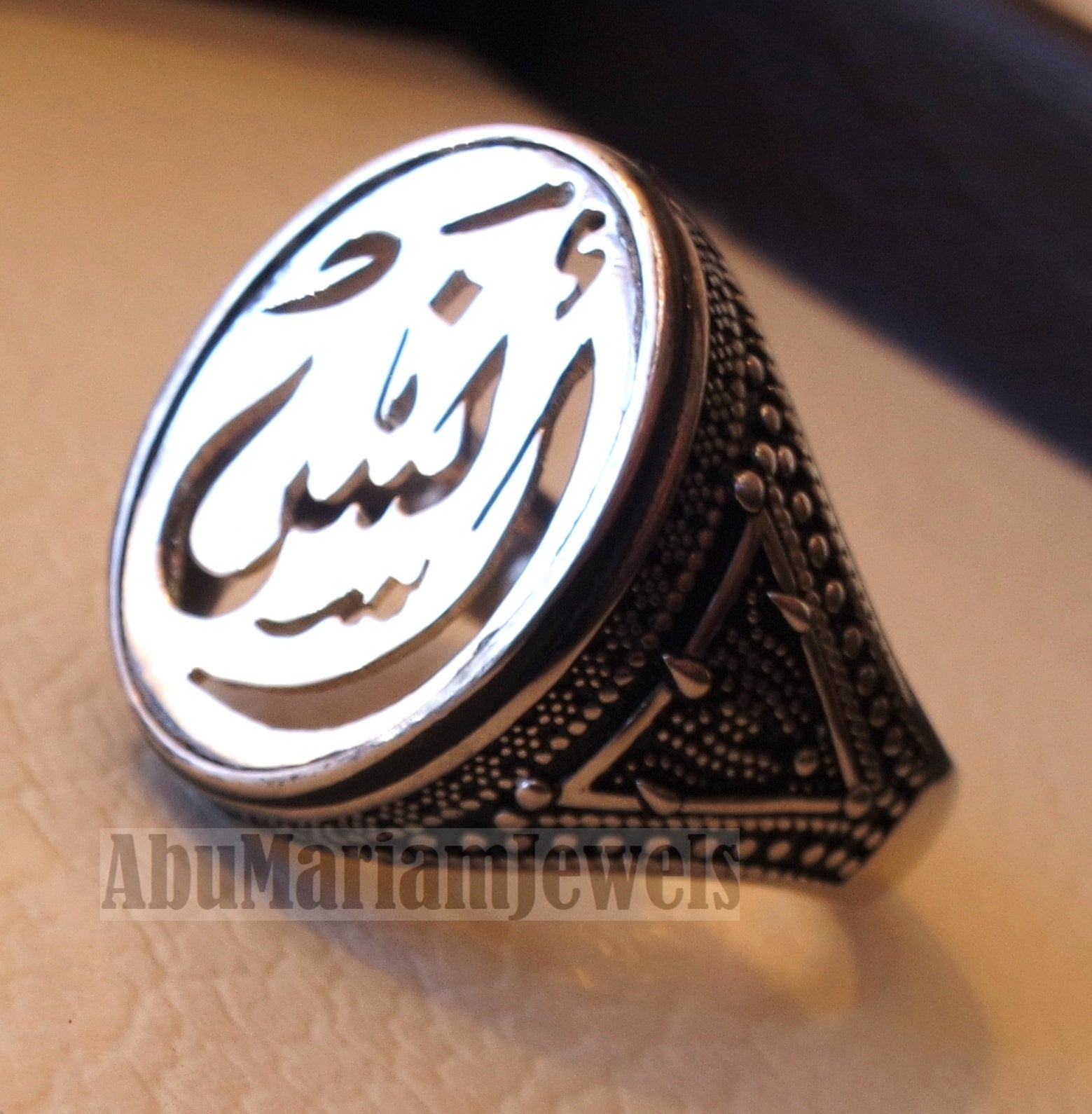 Customized Arabic calligraphy names handmade ring personalized antique jewelry style sterling silver 925 any size TSN1011 خاتم اسم تفصيل