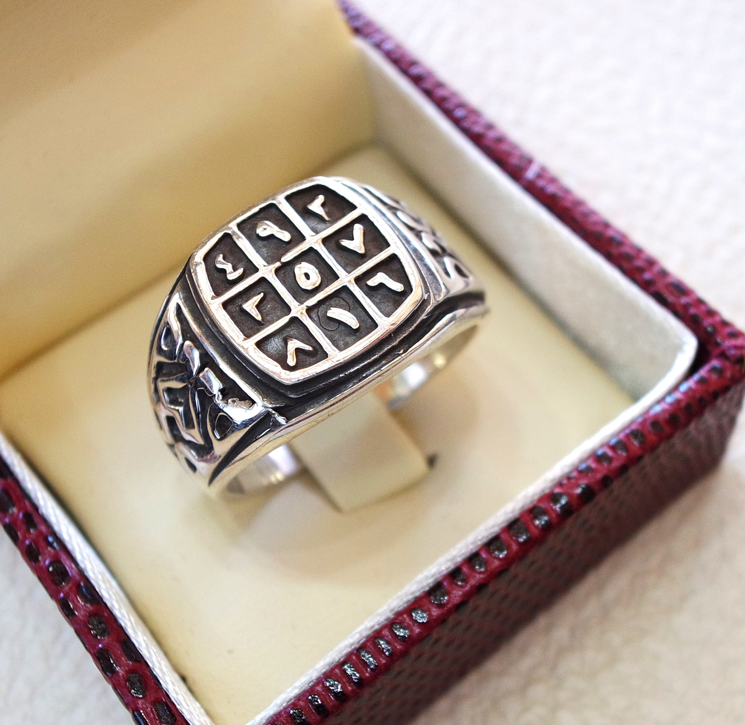 Talisman arabic numbers abjad men ring sterling silver 925 arabic ottoman turkish islam jewelry  all sizes fast shipping