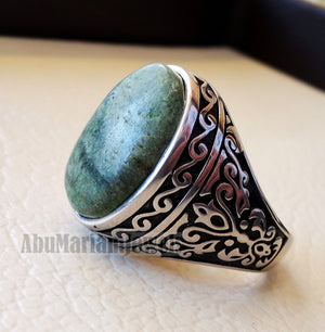 green swiss opal natural stone men ring sterling silver 925 stunning genuine oval gem ottoman style jewelry all sizes