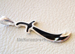 sword pendant big size sterling silver 925 and black enamel handmade Zo Alfaqar Saif express fast shipping with gift jewelry box