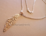 Palestine map pendant with thick chain 2 Jerusalem is the bride of your Arabism : القدس عروس عروبتكم