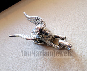 Huge Babylon lion 3D historical mythical winged lion the symbol of ultimate power pendant sterling silver 925 griffin gryphon jewelry