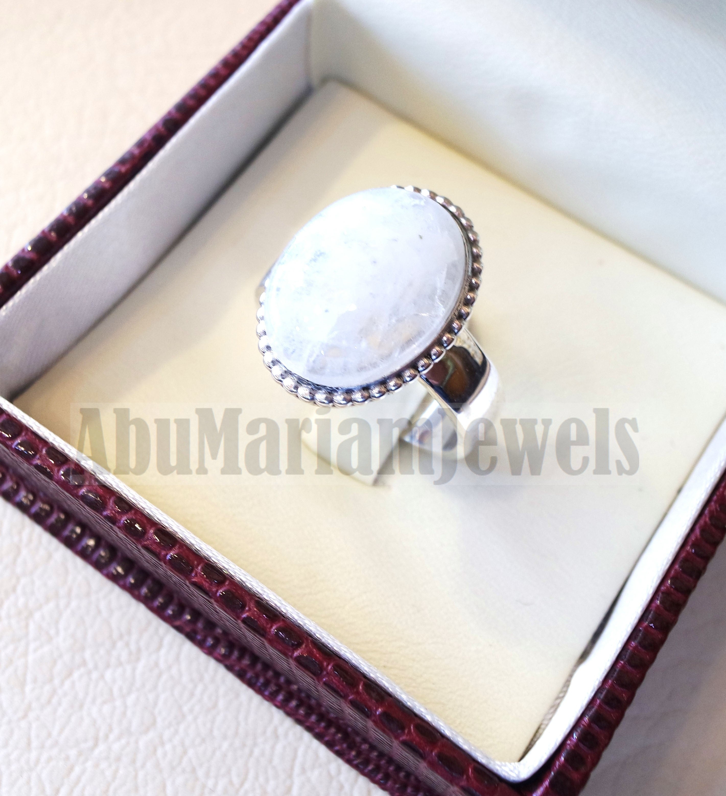 Pinkie men or women ring moonstone skin touching stone sterling silver 925 all sizes high quality natural oval cabochon stone