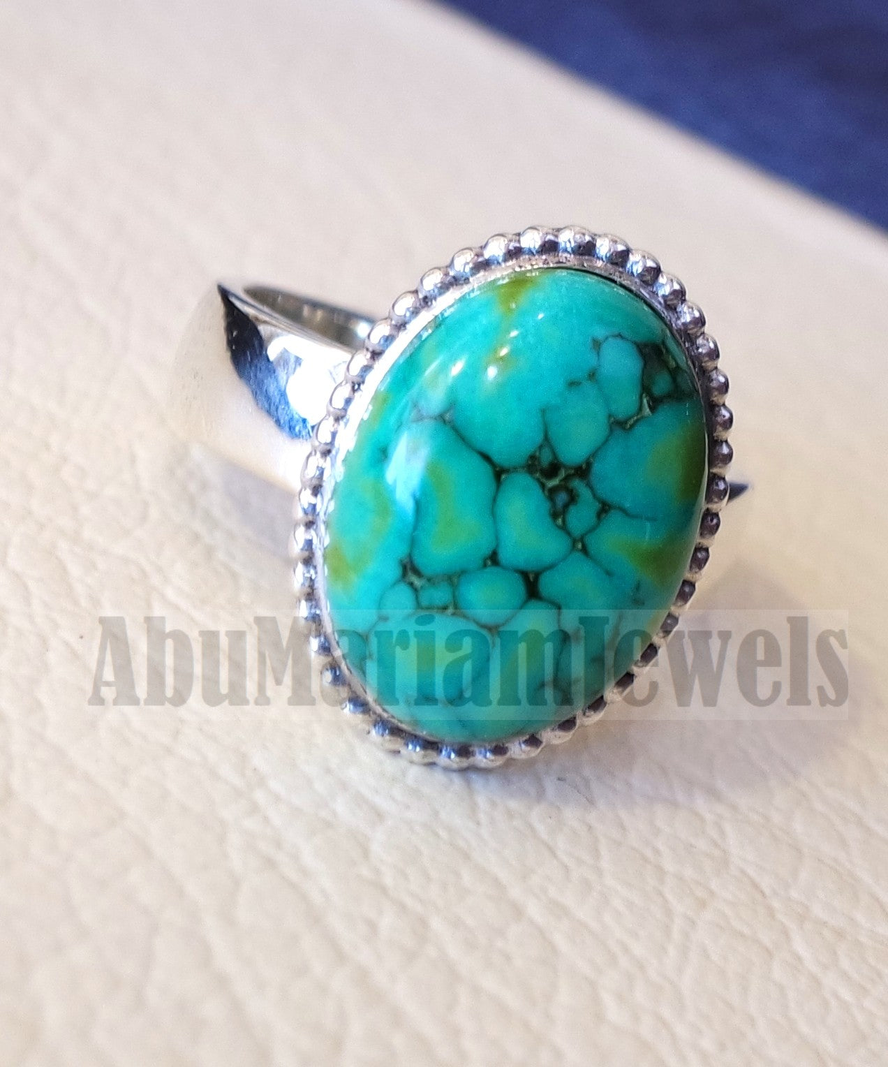 men or women ring Tibet blue turquoise skin touching stone sterling silver 925 all sizes high quality natural oval cabochon stone فيروز