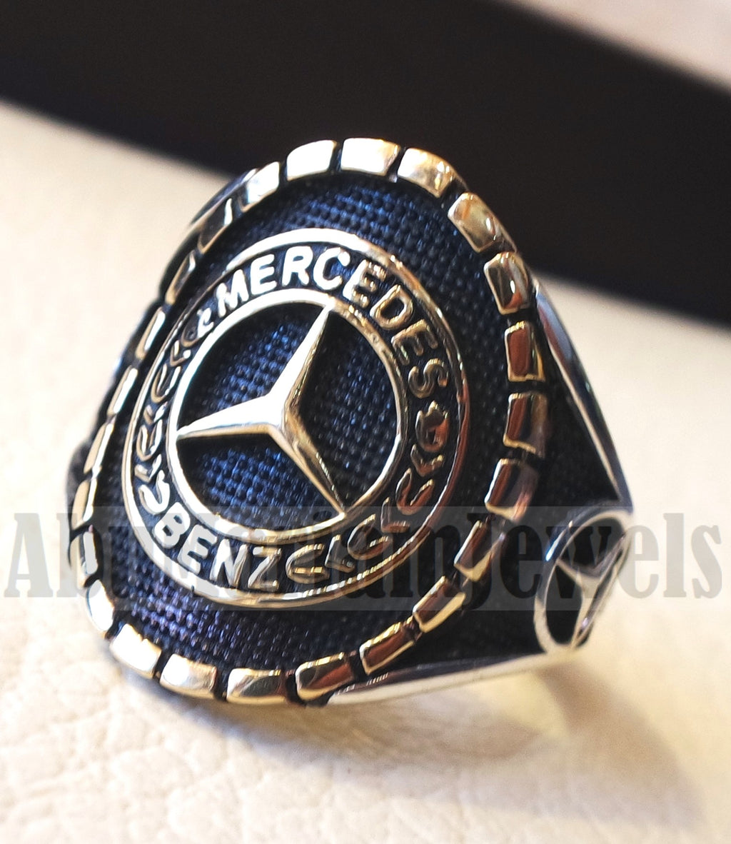 Mercedes Benz sterling silver 925 and bronze heavy man ring new car ideal gift all sizes 1002