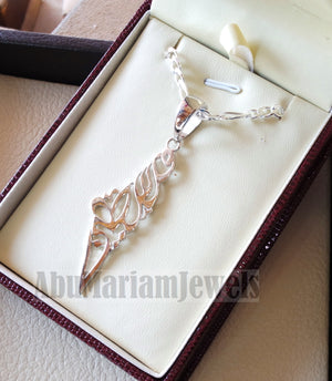 Palestine necklace map pendant with thick chain sterling silver 925 k high quality jewelry arabic calligraphy fast shipping خارطه فلسطين