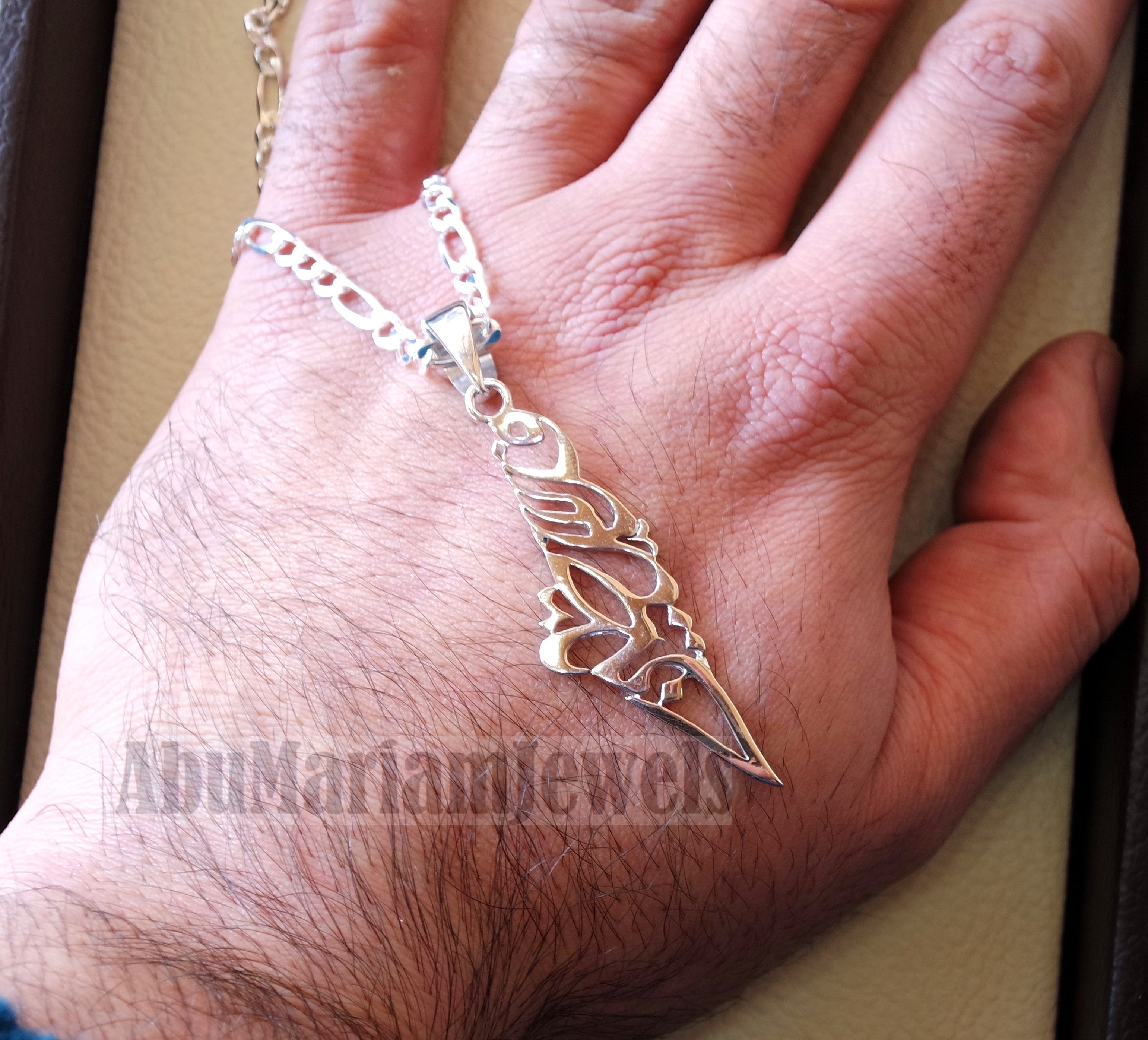 Palestine necklace map pendant with thick chain sterling silver 925 k high quality jewelry arabic calligraphy fast shipping خارطه فلسطين