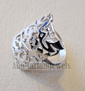 Arabic calligraphy customized 2 - 4 names / phrase sterling silver 925 or 18 k yellow gold ring , fit all sizes any name خاتم اسماء عربي RE1008