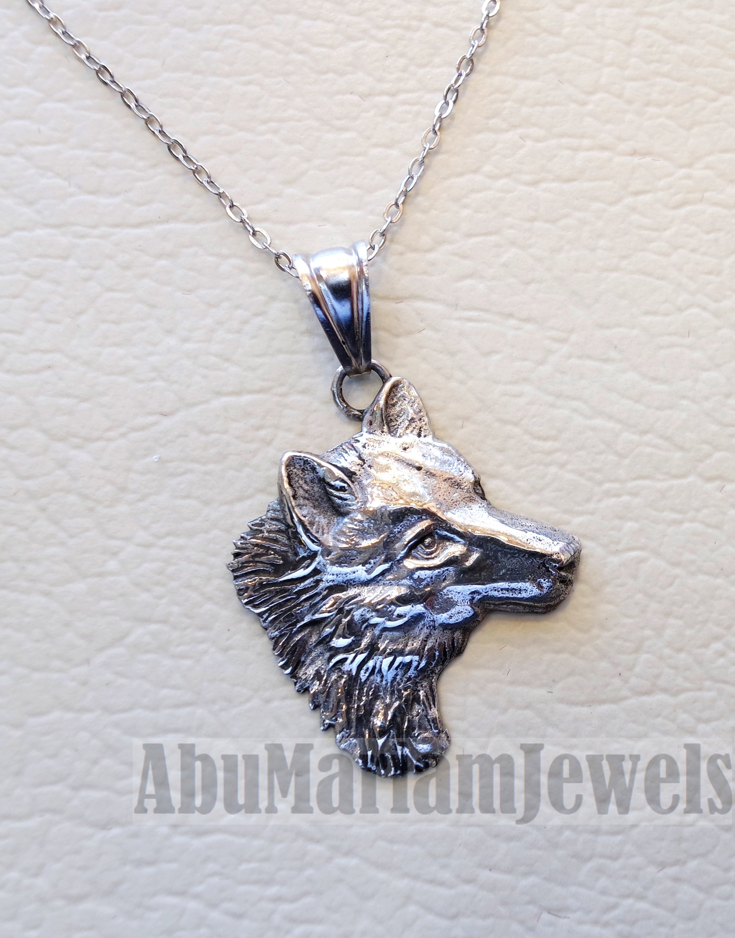 wolf , Husky dog sterling silver 925 man or women pendant handmade animal head jewelry fast shipping detailed craftsmanship