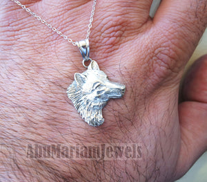 wolf , Husky dog sterling silver 925 man or women pendant handmade animal head jewelry fast shipping detailed craftsmanship