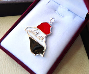Iraq sterling silver map and new flag enamel colors pendant 925 k high quality arabic jewelry fast shipping خارطة العراق فضه