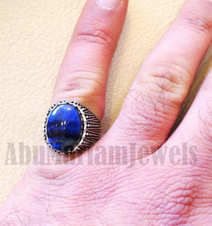 Stunning tiger eye blue stone men ring sterling silver 925 and jewelry handmade arabic turkey ottoman style any size