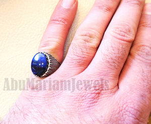 Stunning tiger eye blue stone men ring sterling silver 925 and jewelry handmade arabic turkey ottoman style any size