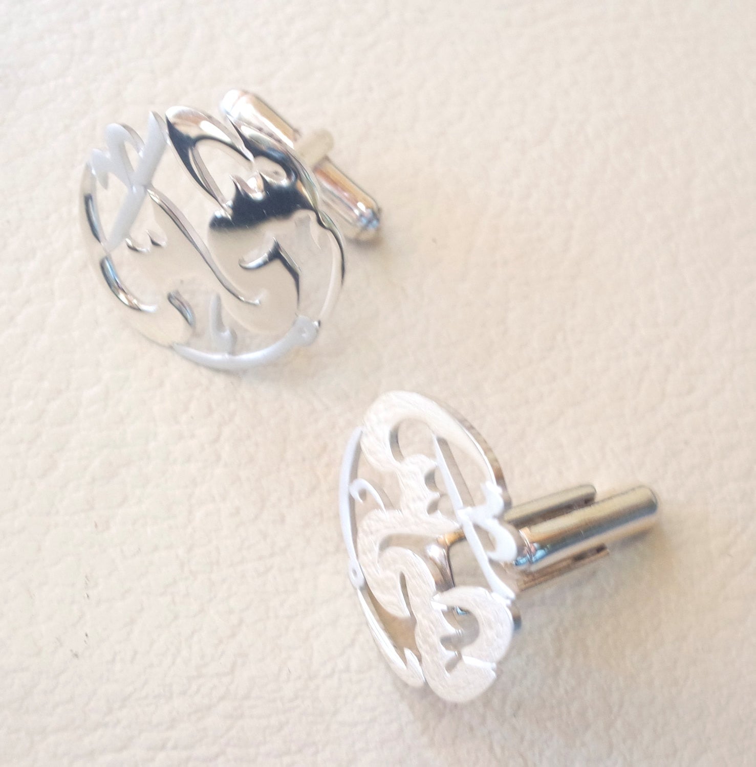 cufflinks , cuflinks  1 name calligraphy arabic customized any name made to order sterling silver 925 heavy men jewelry