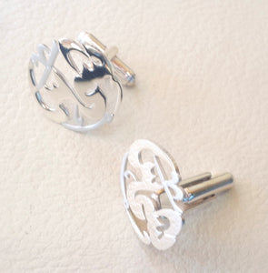 cufflinks , cuflinks  1 name calligraphy arabic customized any name made to order sterling silver 925 heavy men jewelry