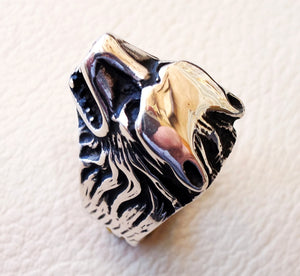 anello di lupo Heavy Silver 925 uomo biker anello tutti i formati fatti a mano testa animale gioielli spedizione veloce dettaglio artigianato