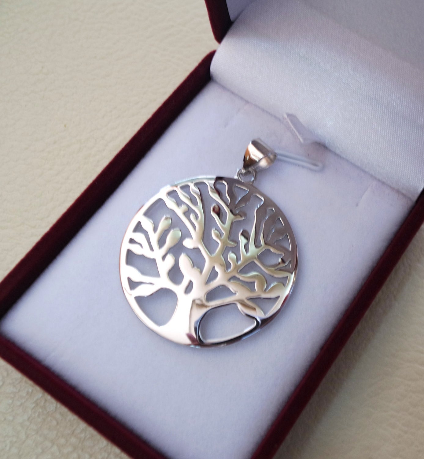 Tree of life sterling silver big round pendant 925 k high quality  jewelry Chakra Kabbalah symbol of  wisdom handmade fast shipping