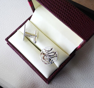 cufflinks , cuflinks 2 words every piece calligraphy arabic customized any name made to order sterling silver 925 heavy men jewelry