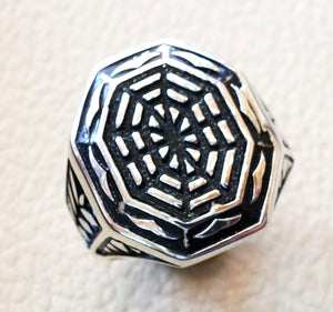 spider net  sterling silver 925 heavy ornament man ring shape any size style high quality biker animal  jewelry all sizes