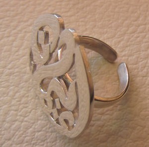 arabic customized calligraphy name round ring sterling silver 925 designed to fit all sizes high quality and high polishing jewelry
