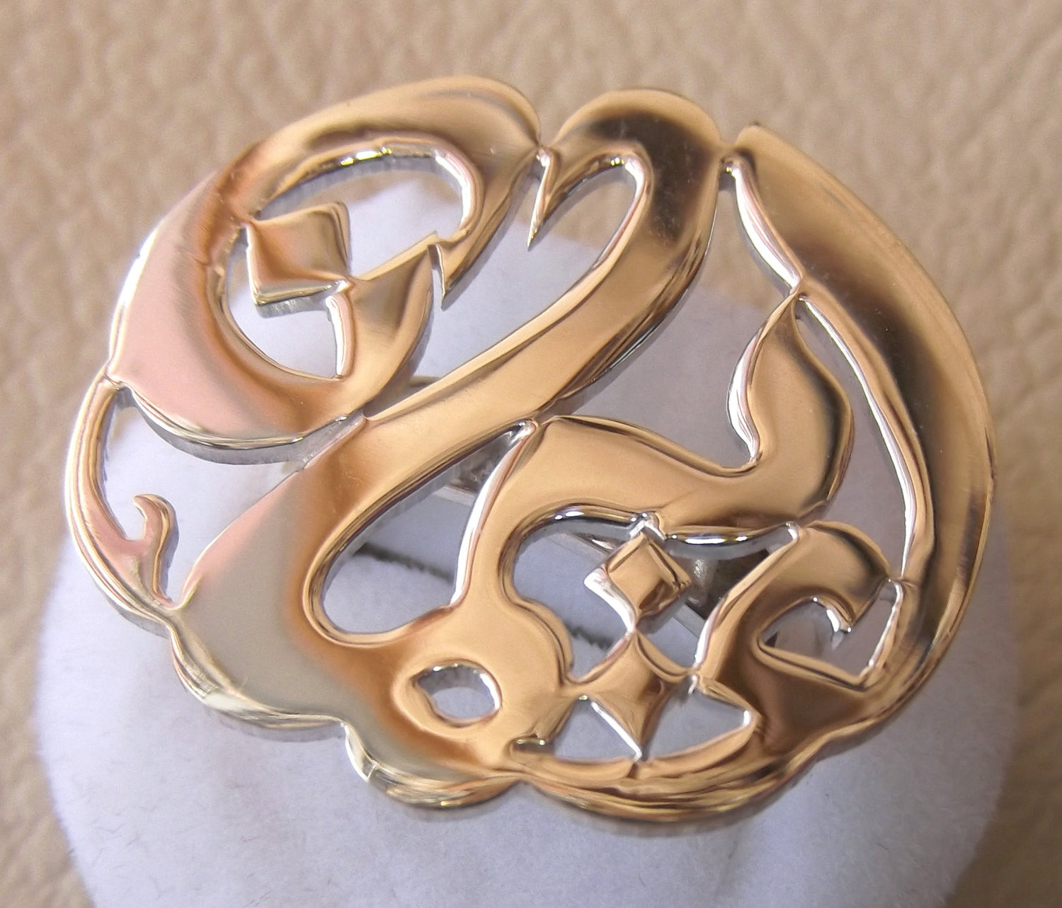 arabic customized calligraphy name round ring sterling silver 925 designed to fit all sizes high quality and high polishing jewelry