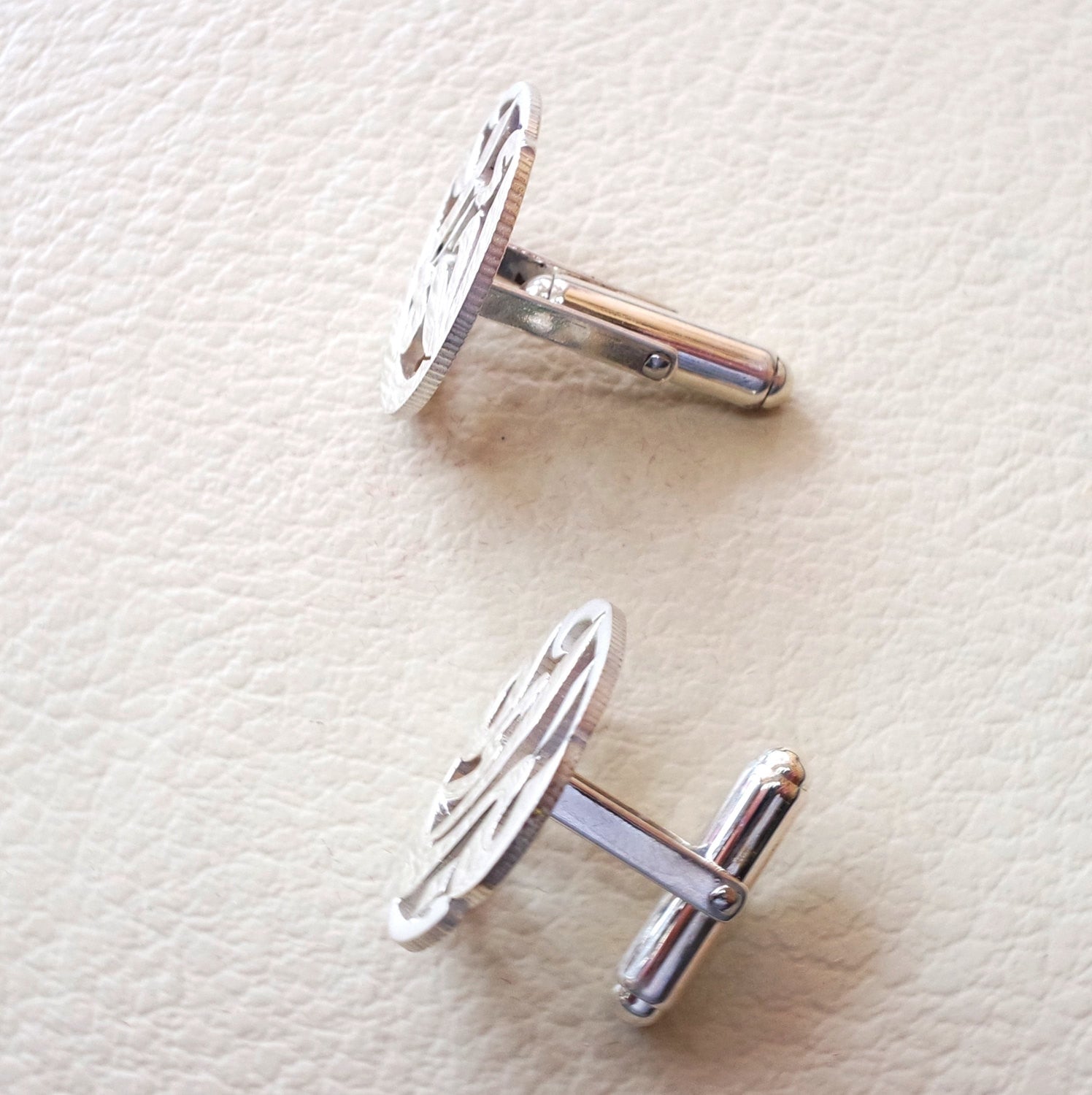 cufflinks , cuflinks 2 or 1 name calligraphy arabic customized any name made to order sterling silver 925 heavy men jewelry