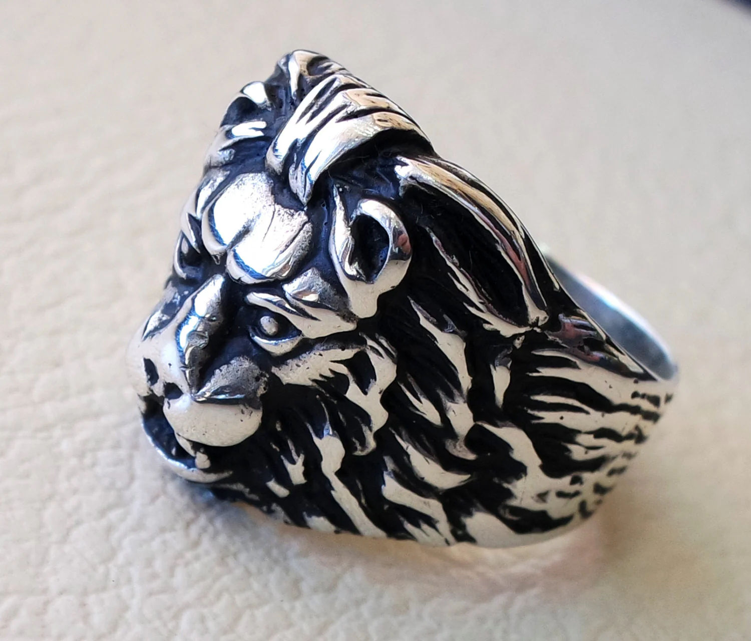 Buy Waama Jewels Silver Lion Head Design Rings For Boys, Men (Size 26)  Online at Best Prices in India - JioMart.