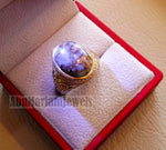 10k yellow gold men ring natural copper calcite cabochon stone all sizes Ottoman signet style fine jewelry fast shipping