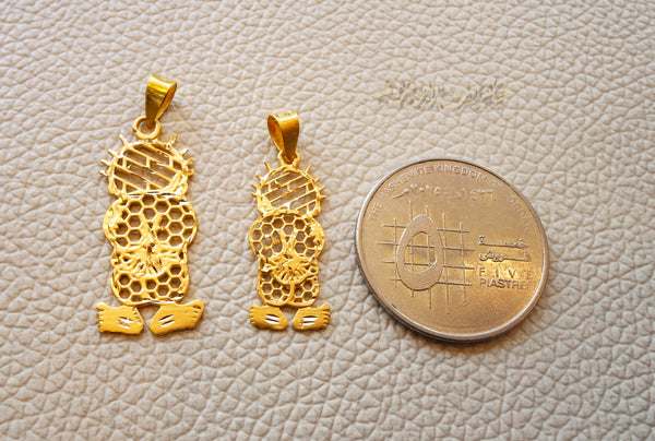 Handalah 21K gold Palestine refugee symbol pendant with Disco chain go ...
