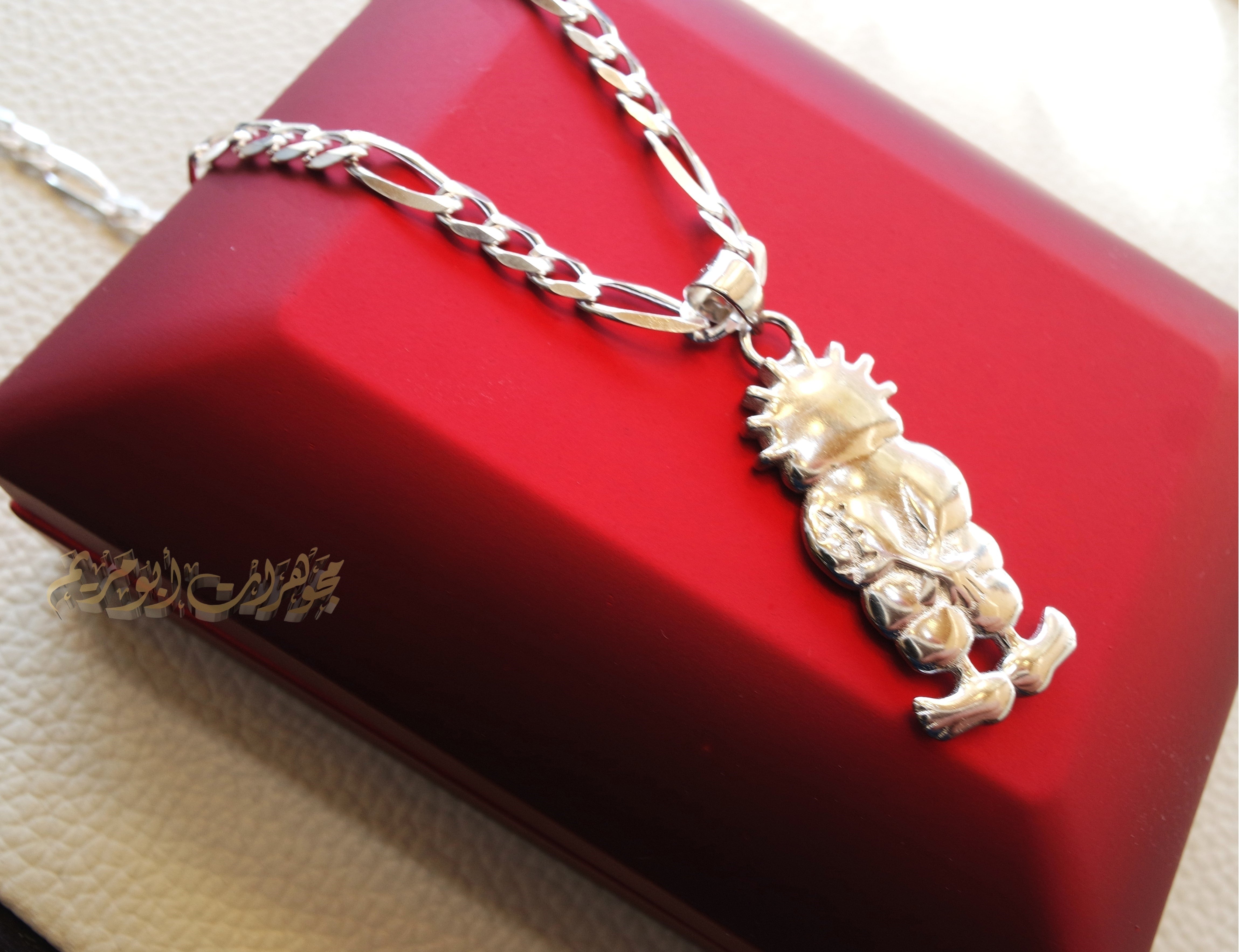 Handala sterling silver 925 Pendant and thick chain  , palestine symbol refugee symbol heavy jewelry piece please read item description فلسطين حنضله حنظله