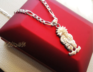 Handala sterling silver 925 Pendant and thick chain  , palestine symbol refugee symbol heavy jewelry piece please read item description فلسطين حنضله حنظله