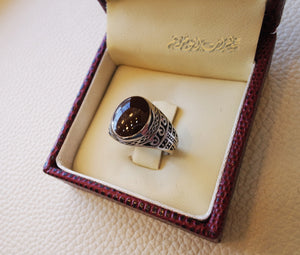 Kids baby ring dark brown Enamel sterling silver 925 , perfect for adult pinkie or for boys or girls children jewelry