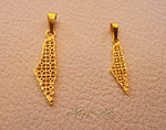 21K gold Palestine map pendant gold jewelry Arabic fast shipping 2 sizes خارطه و علم فلسطين