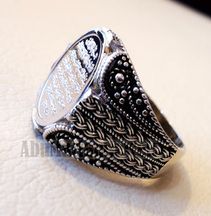 men ring Ayet Kursi Arabic islamic quraan verses sterling silver 925 any size jewelry heavy man gift خاتم أية كرسي