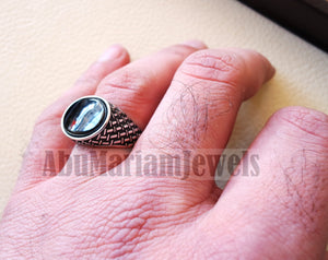 flat black onyx agate aqeeq stone arabic ottoman style man ring all sizes sterling silver 925 oval gem shape antique jewelry