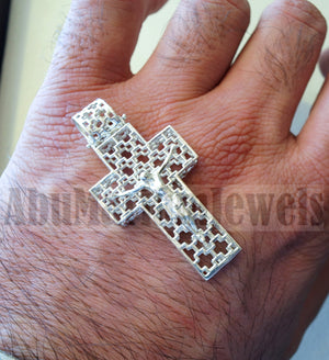Cross pendant sterling silver 925 jewelry Christianity 3d design man women religious gift express shipping