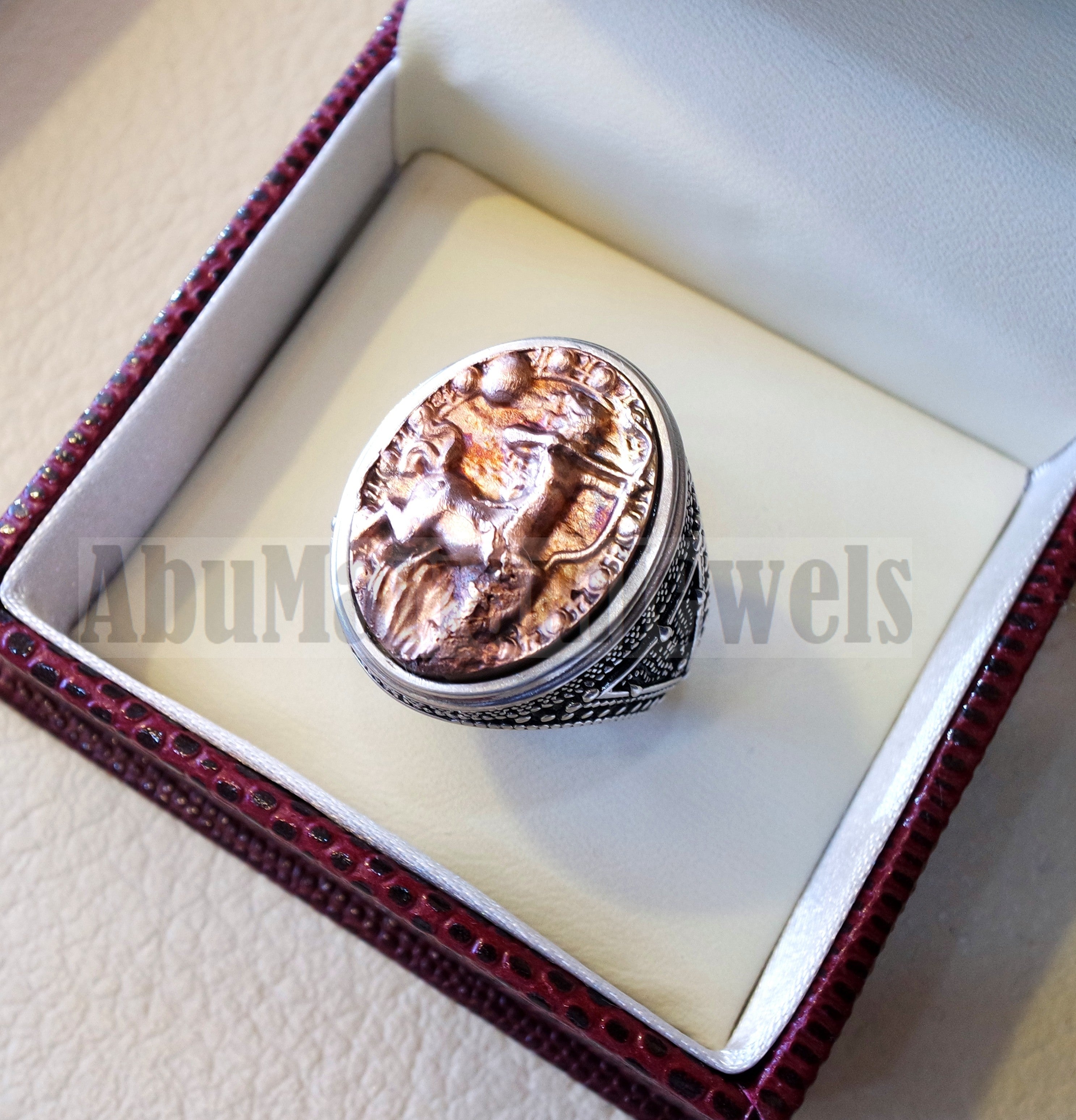 Sagittarius Horoscopes zodiac sign sterling silver 925 and antique bronze huge men ring all sizes men jewelry gift that bring luck fast shipping